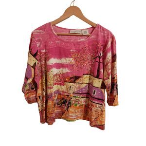 Venezia Sport Womens Multicolor Long Sleeve Printed Size 14/16W